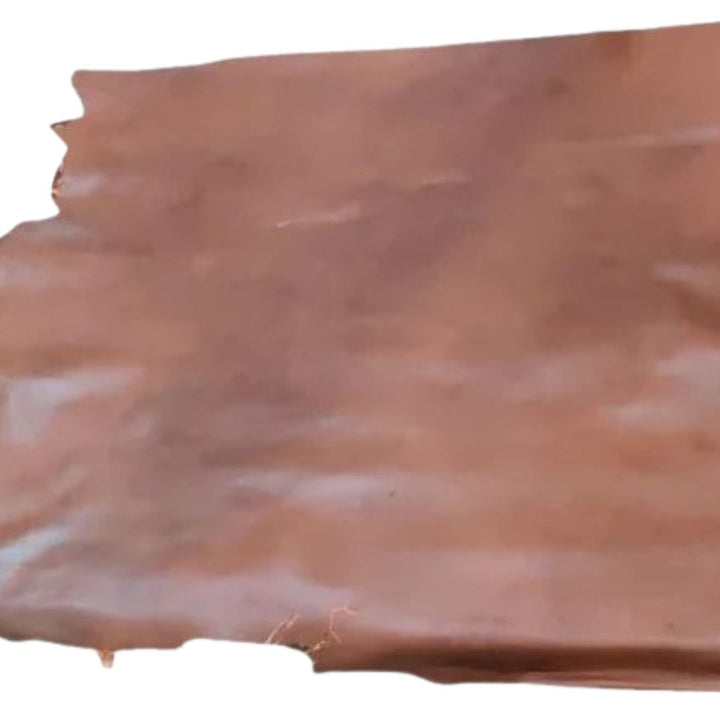 Brown Oil Tan Semi Aniline Leather Hide