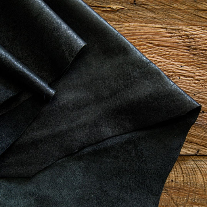 Black Vegetable Tanned nappa Finishing Leather