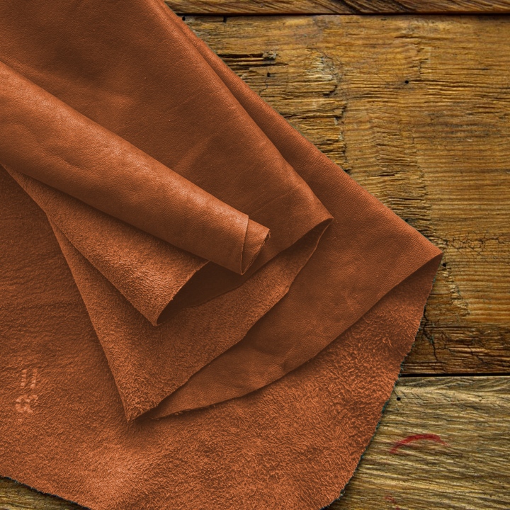 Brown nappa finish deerskin leather