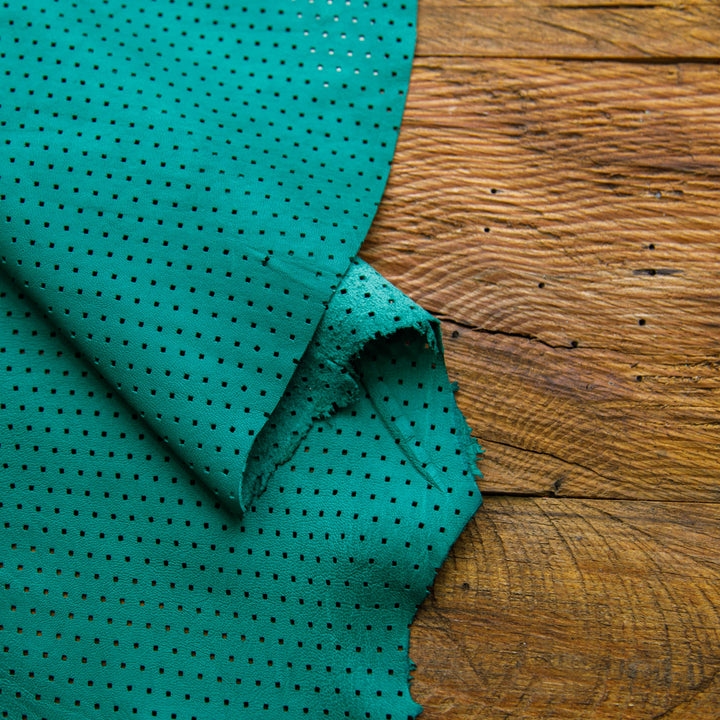 CYAN NIT perforated leather