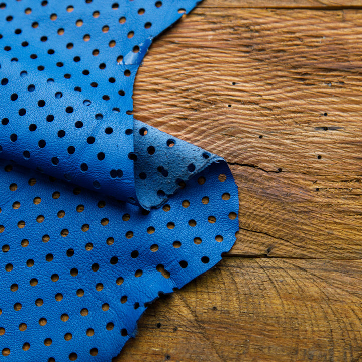 Perforated Blue Leather