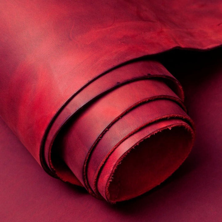 Crazy horse red leather