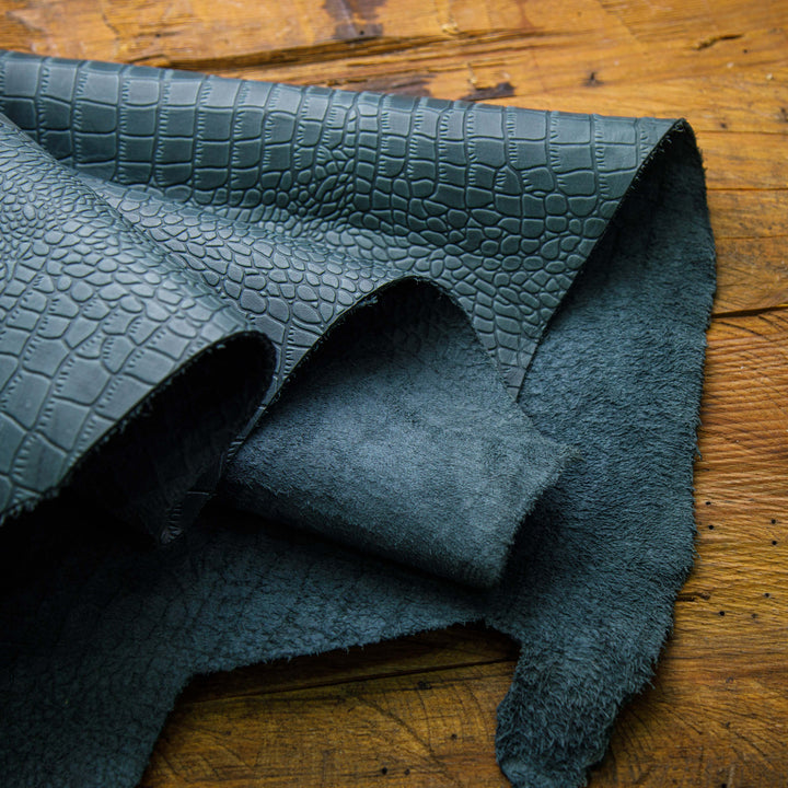 Dark Blue Crocodile Leather  Perfect for Crafting Leather