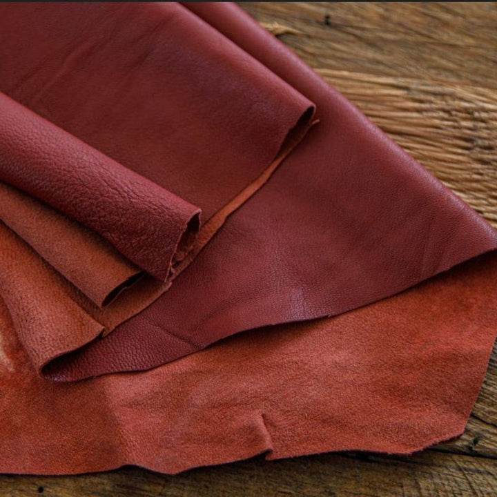 Mahroon Goat Skin Vegetable Tanned Leather