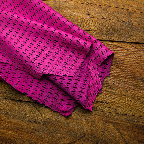 Neon Pink perforated leather skin