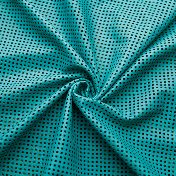 aqua perforated leather hides