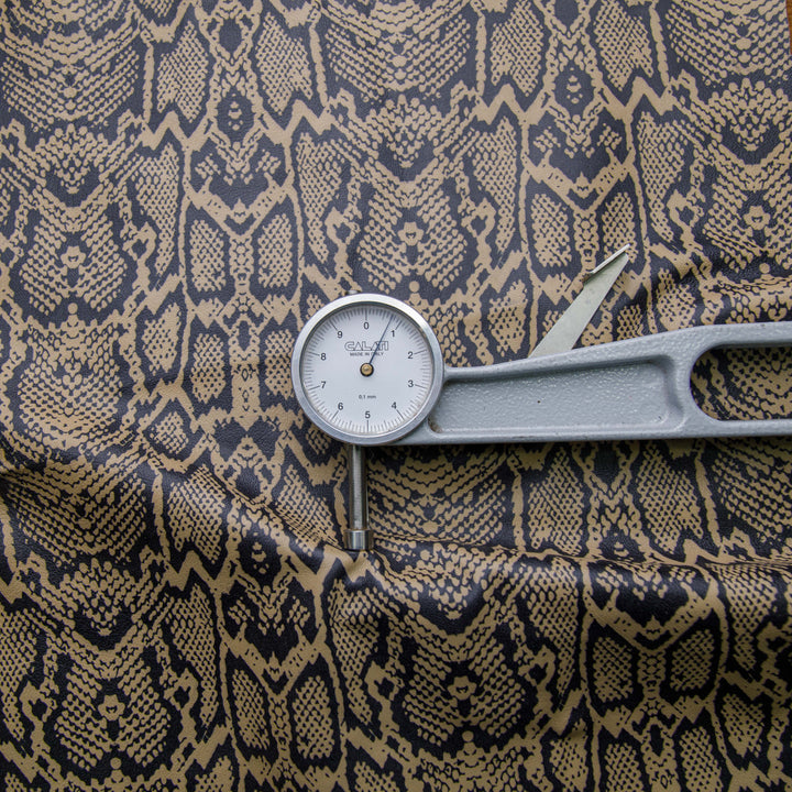 brown snake printed leather