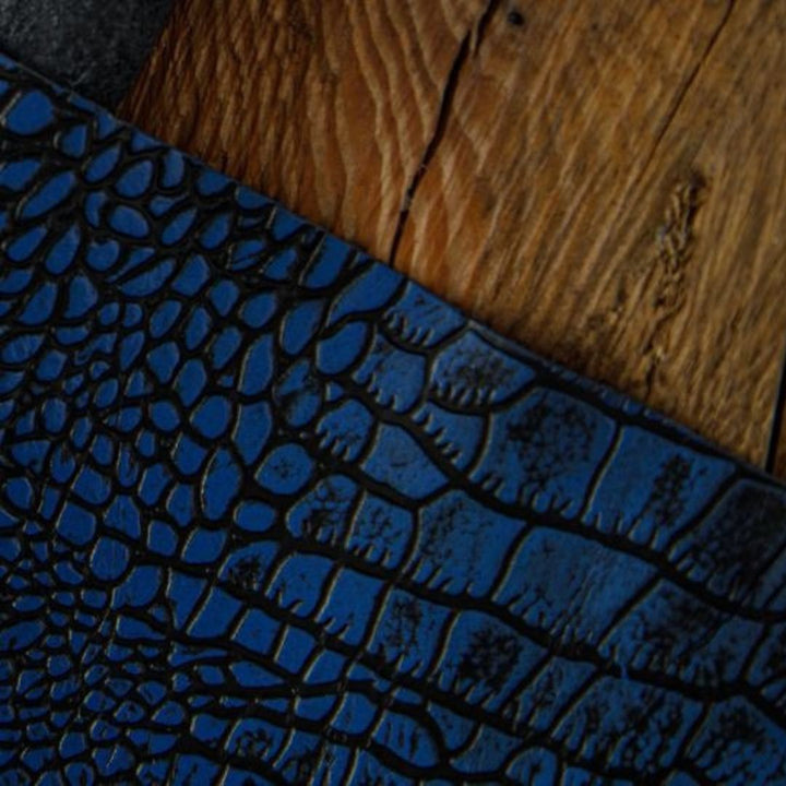 Blue Crocodile Sheep Skin Leather Hides