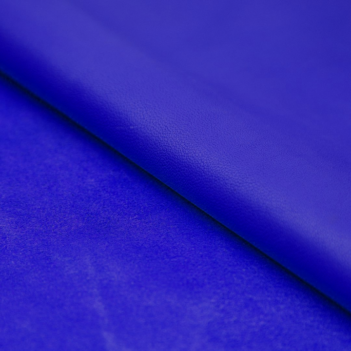 blue matte finished deerskin leather hide