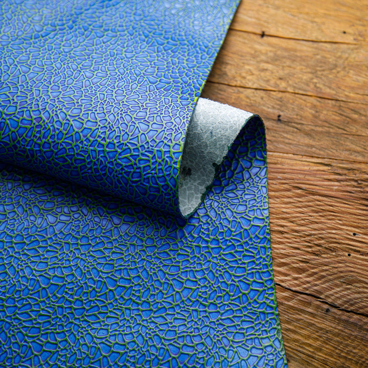 blue wasteland retro embossed leather