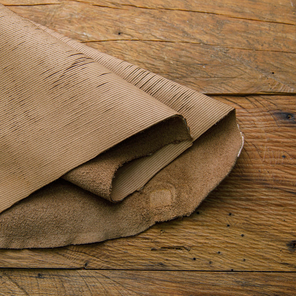 brown vertical cut plate leather