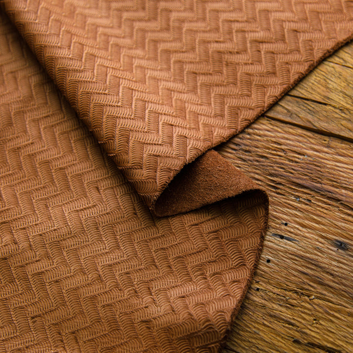 brown woven leather skin