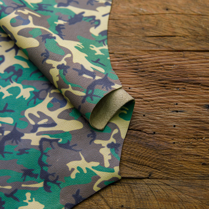 buffalo camo printed leather