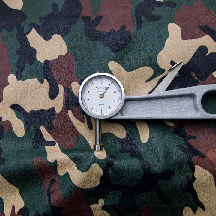 camo printed leather