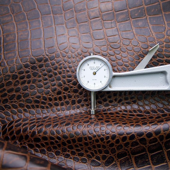 crocodile embossed leather hide