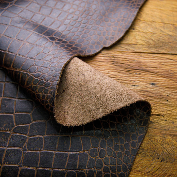 crocodile leather brown