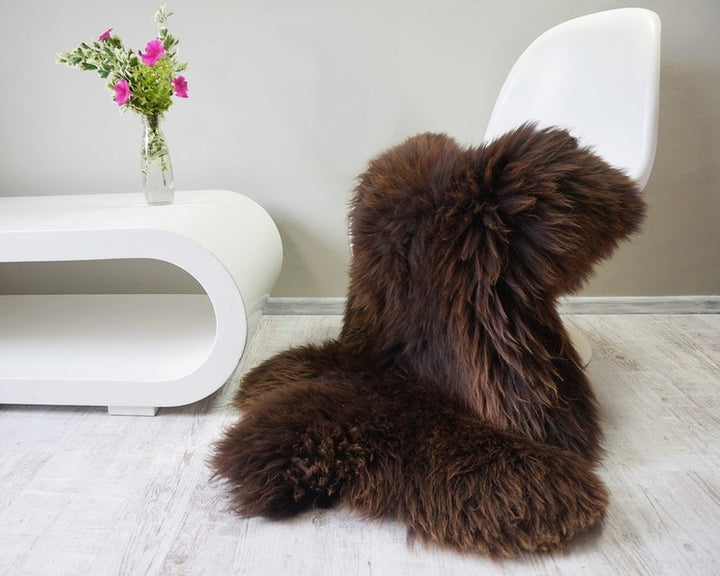 dark brown sheepskin rugs