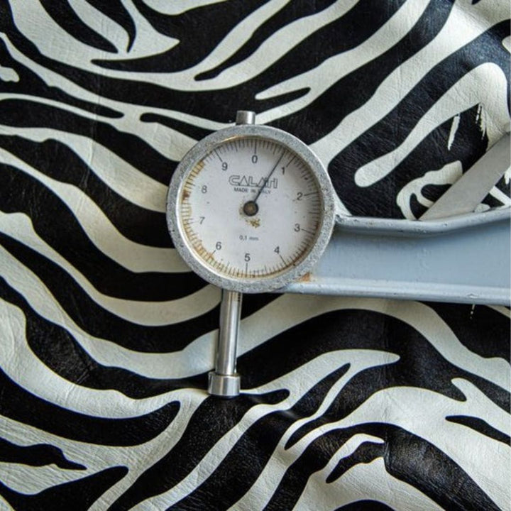 zebra print leather