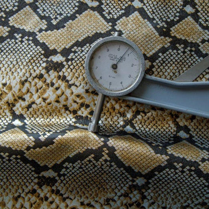 golden Snake Printed Chrome Tan Aniline Leather