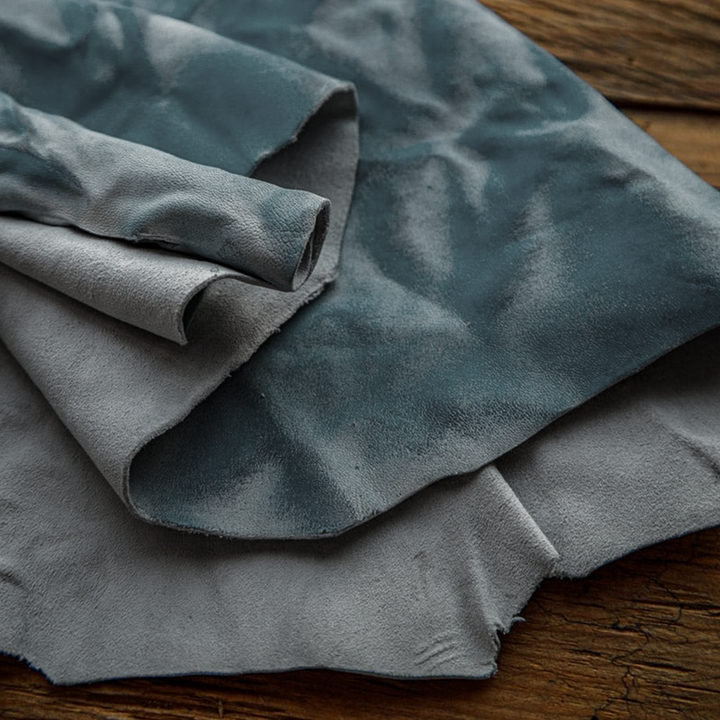 gray tie-dye goatskin leather