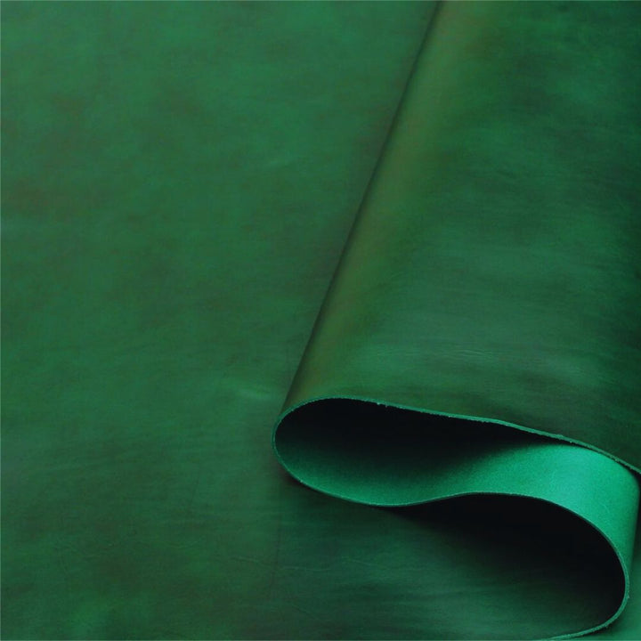 green Vegetable Tanned Mat Finishing Leather Hides