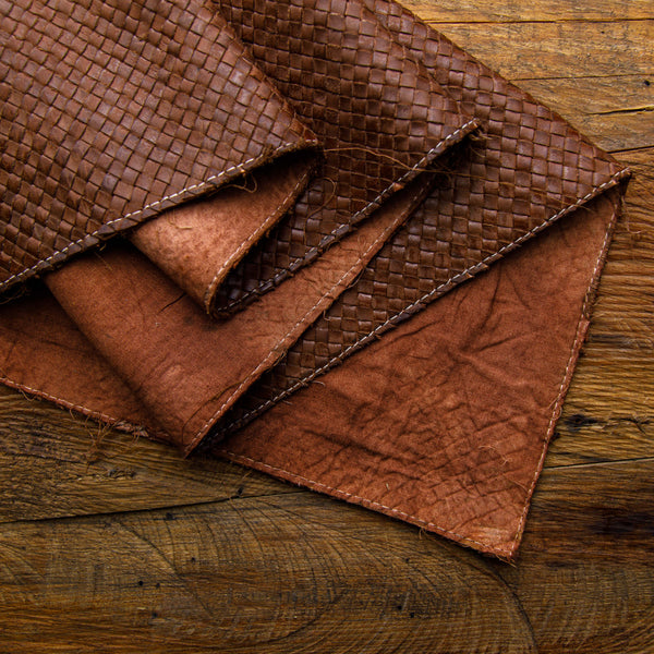 hand crafted woven leather skin