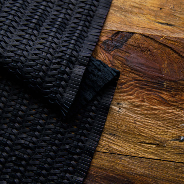 woven leather black hand made