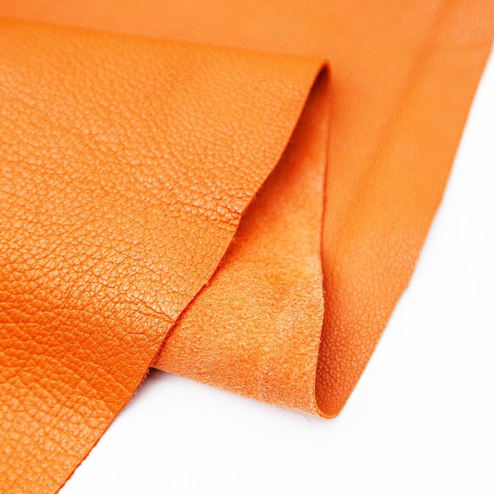 High shine orange leather