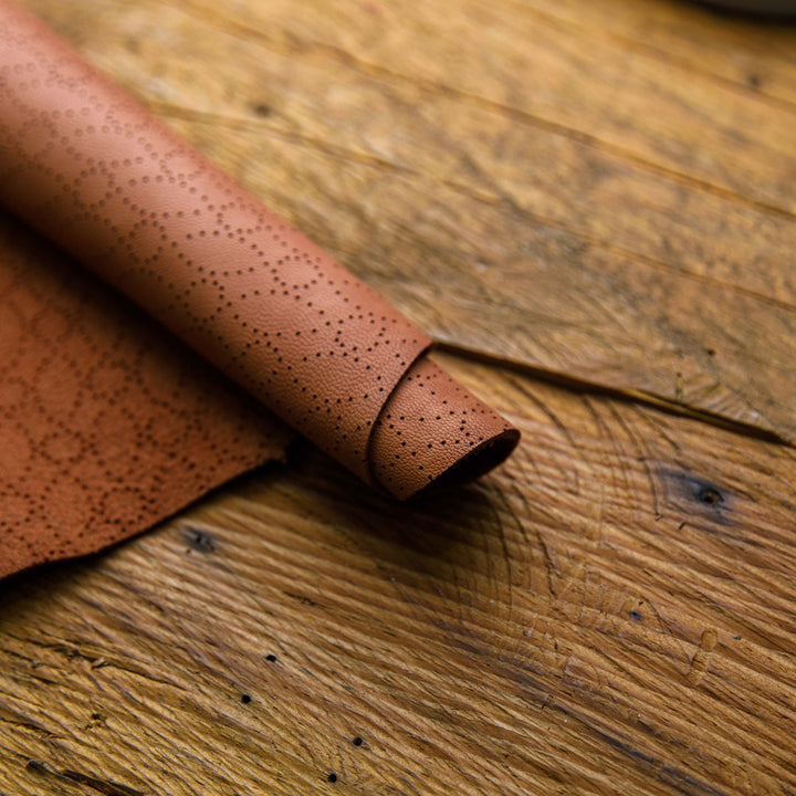 Flower Pattern brown laser cut leather