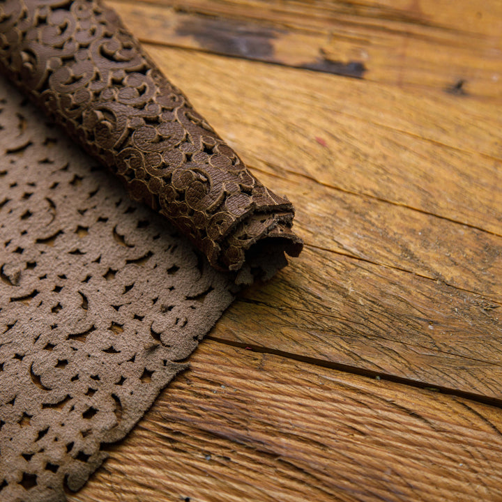 Chocolate Brown Laser Cut leather