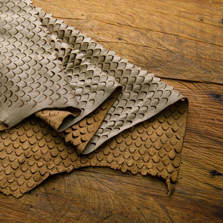 laser cut fish pattern leather