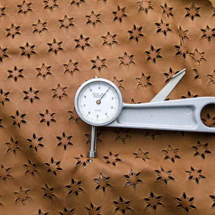 laser cut leather flower pattern