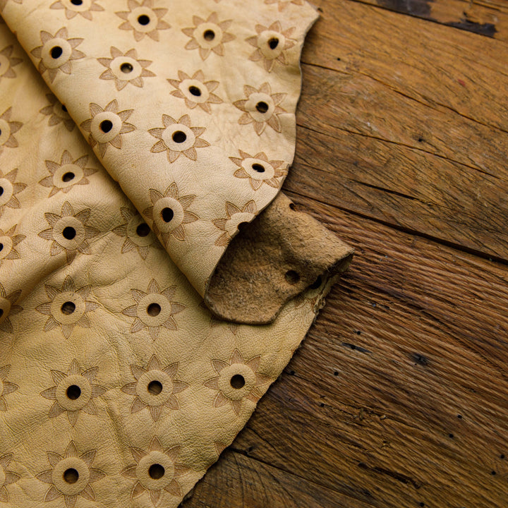 laser cut light brown leather