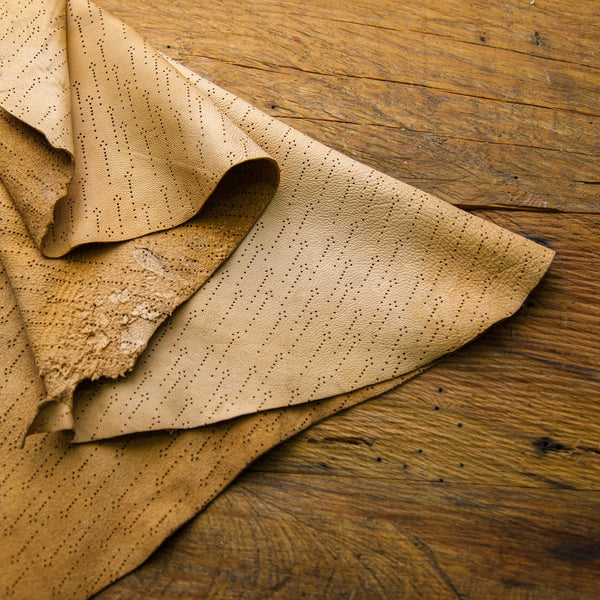 light brown laser cut leather