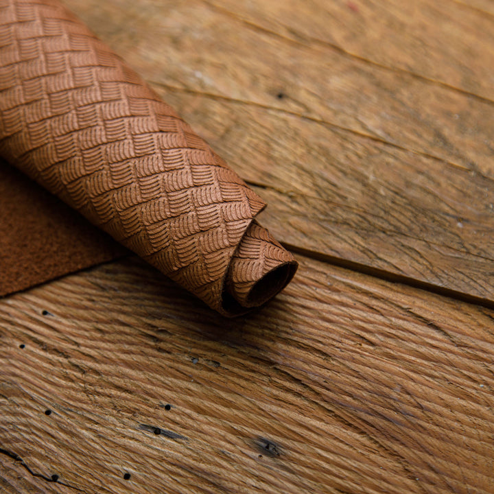 lux brown woven leather skin