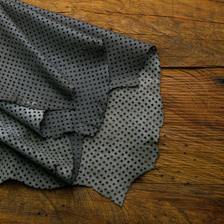 mat black perforated elather