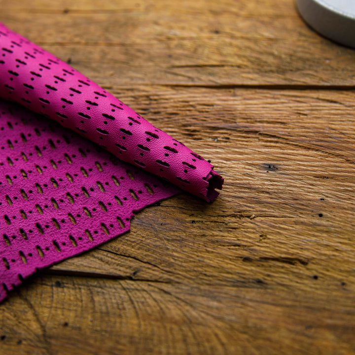 perforated Neon Pink  leather