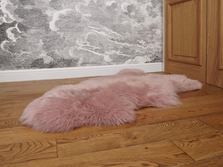 pink sheep skin rug