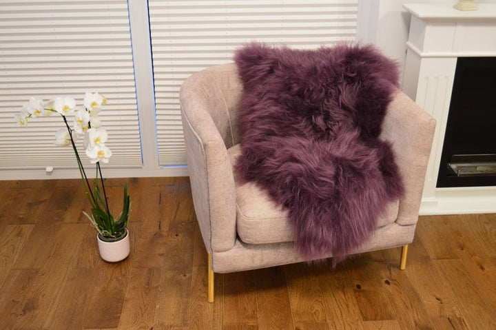 plum sheep skin rug