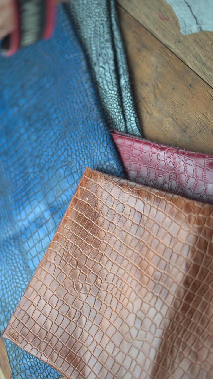 crocodile embossed hides