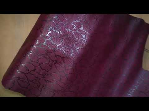 maroon snake embossed leather