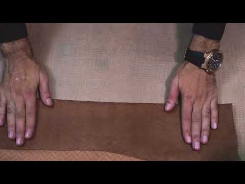 Brown Woven Embossed Leather Hide