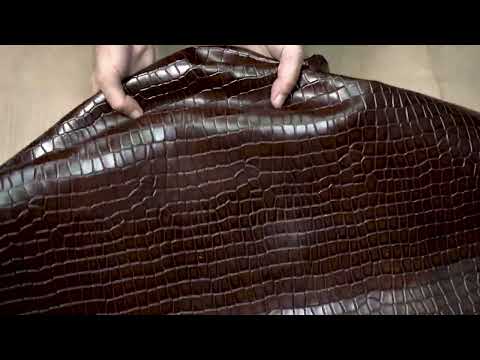 High Shine Crocodile Embossed Leather 