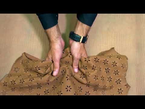 Brown Laser Cut Flower Pattern Leather Hide