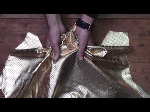 gold metallic perforated leather