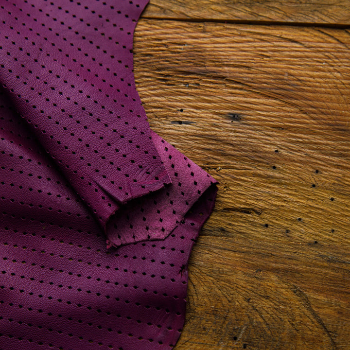 purple plum perforated leather