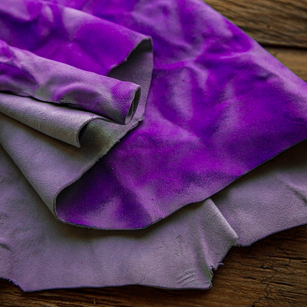 purple  tie dye sheepskin leather