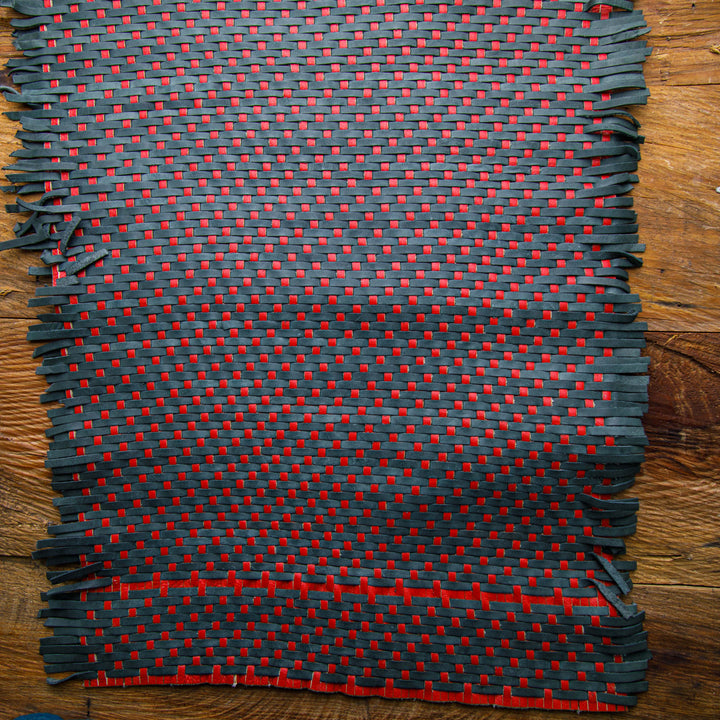 red and black woven skin