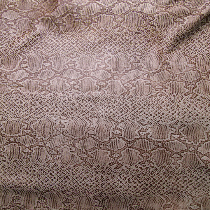 snake embossed leather hide with brown color