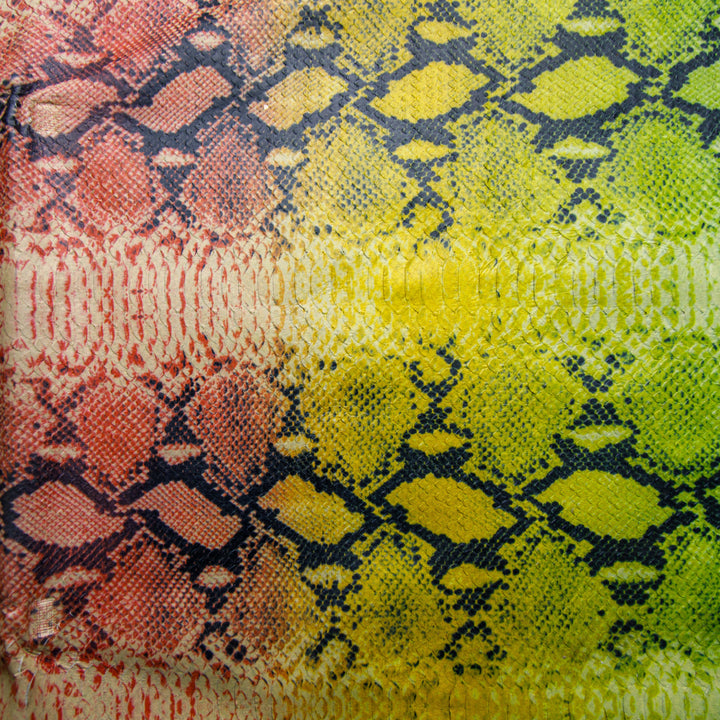 snake printed crust leather hide